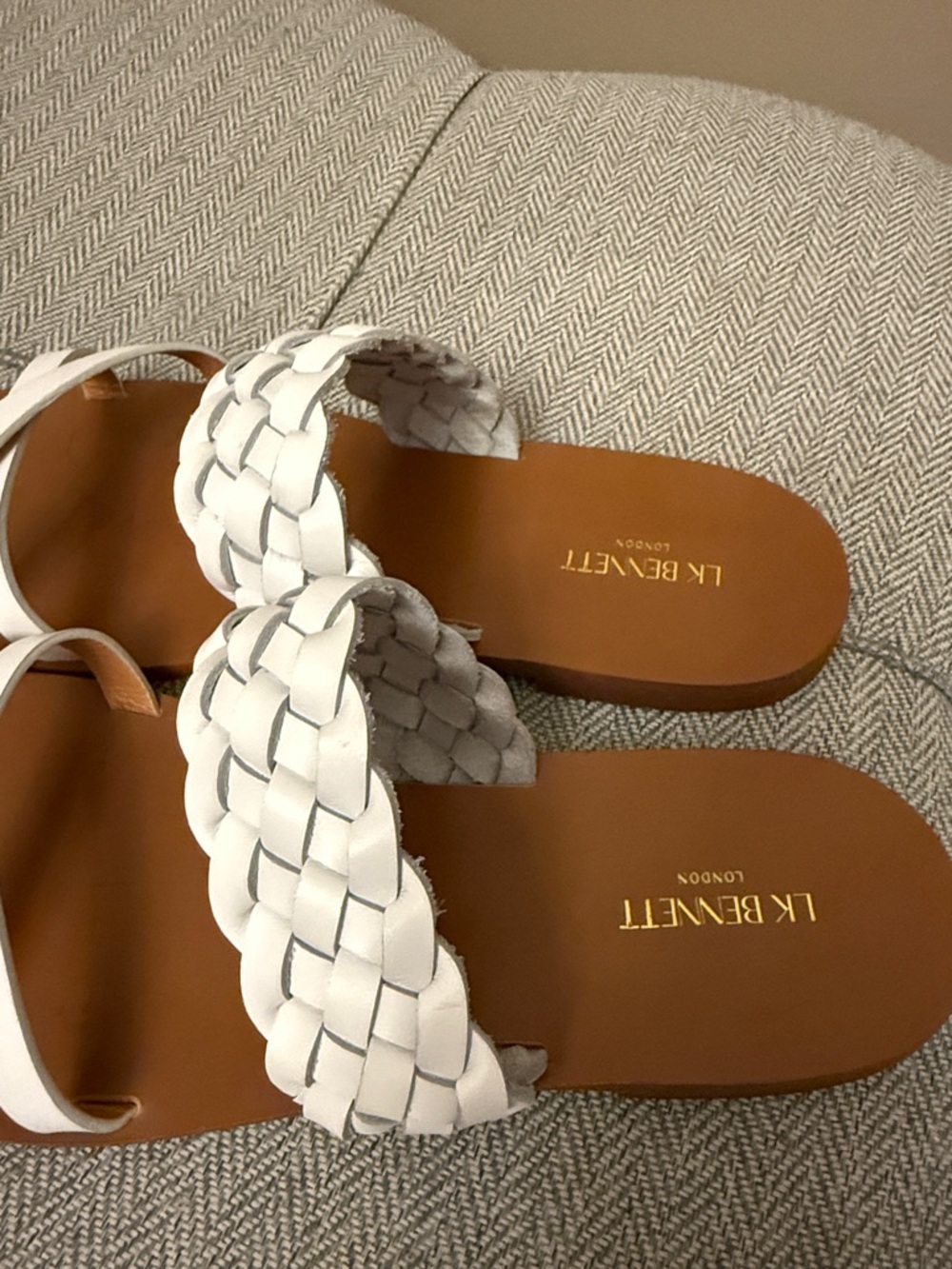 NEW LK Bennett White Braided and Strappy Slide Sandals. Eur size 40 - Picture 4 of 5